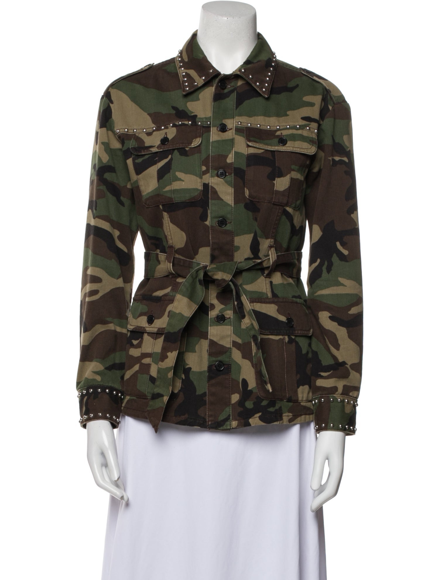 Saint Laurent Camouflage Print Utility Jacket